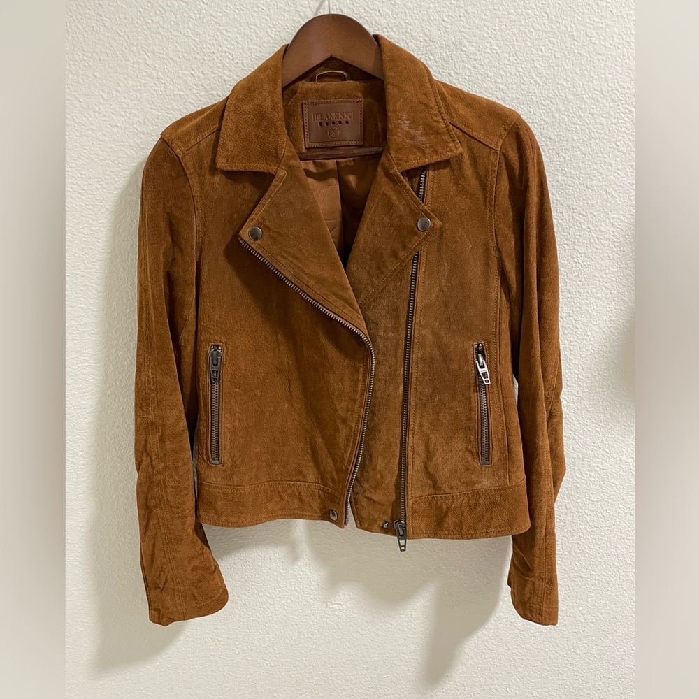 Blank NYC Tan Suede Leather Jacket